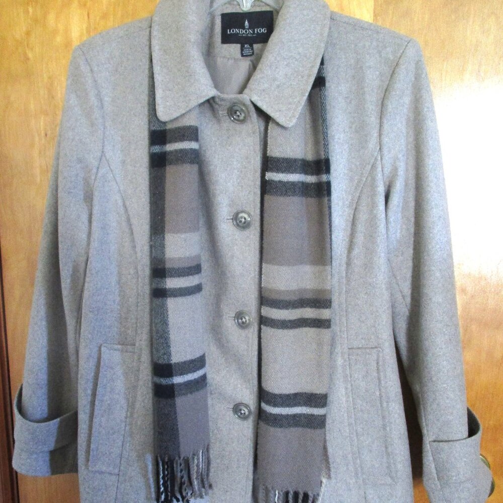 Women's London Fog Winter Jacket with Scarf